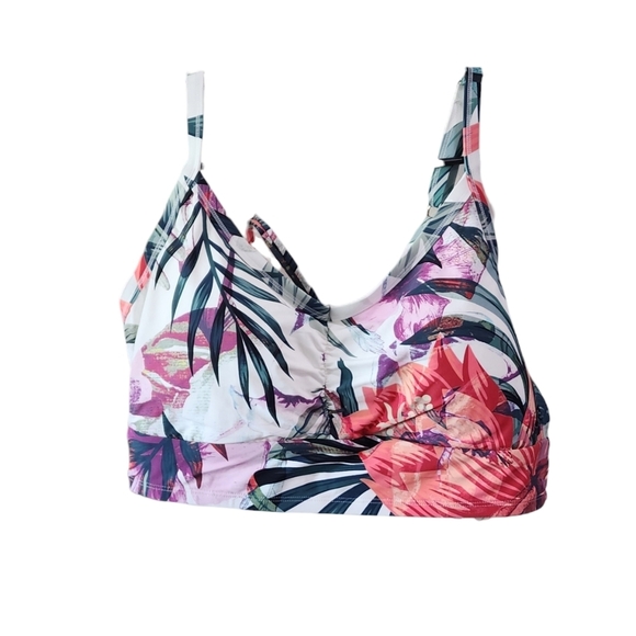 CALIA Cross Back Bikini Top Botanical Island - Picture 1 of 3